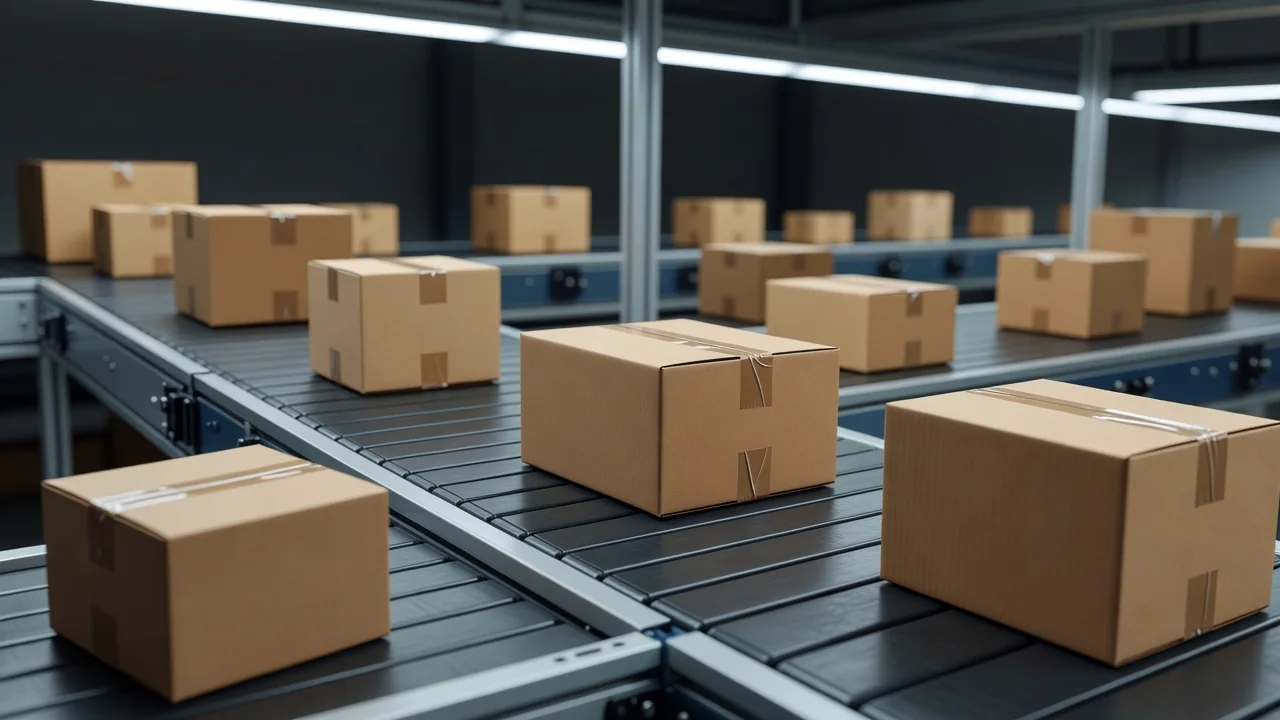 Caixas de entrega empilhadas prontas para envio ao cliente